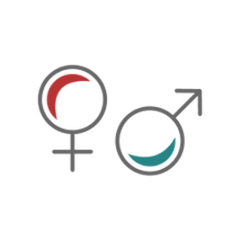 arte com o símbolo de feminino e o de masculino